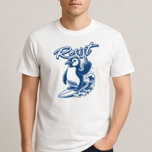 Penguin-Resist-Surf-Protest-Funny-Classic-T-shirt-US