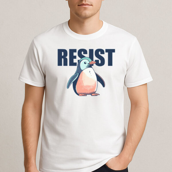 Penguin-Resist-T-Shirt-–-Cute-Activist-Penguin-Graphic-Tees