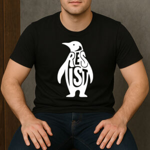 Penguin-Resist-T-Shirt-–-Funny-Minimalist-Animal-Activist-Tee-USA