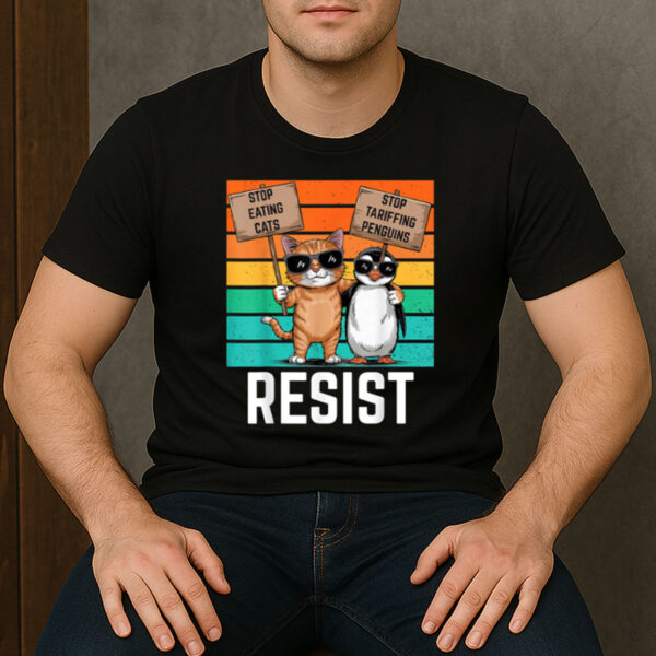 Penguin-Resist-Tariffs-USA-T-Shirt-–-Funny-Animal-Political-Tee