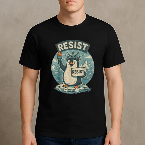 Penguin-Resist-Vintage-Funny-Protest-Graphic-Tees