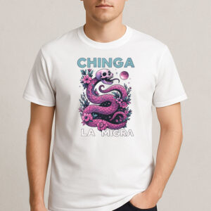 Pink-Cosmic-Snake-Chinga-La-Migra-Immigrant-Rights-Shirt-USA