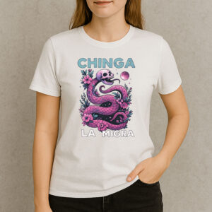 Pink-Cosmic-Snake-Chinga-La-Migra-Immigrant-Rights-Shirts