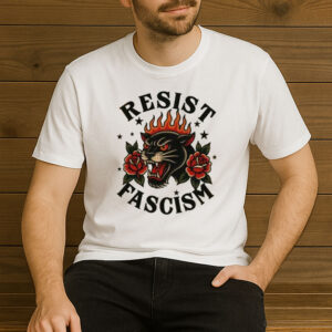 RESIST-FASCISM-Panther-Roses-Political-Activism-T-Shirt