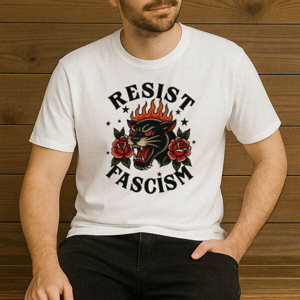 RESIST-FASCISM-Panther-Roses-Political-Activism-T-Shirt