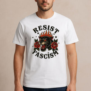 RESIST-FASCISM-Panther-Roses-Political-Activism-T-Shirt-US