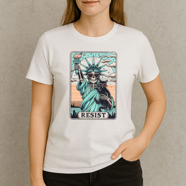 RESIST-Skeleton-Statue-of-Liberty-Cat-Protest-T-Shirt
