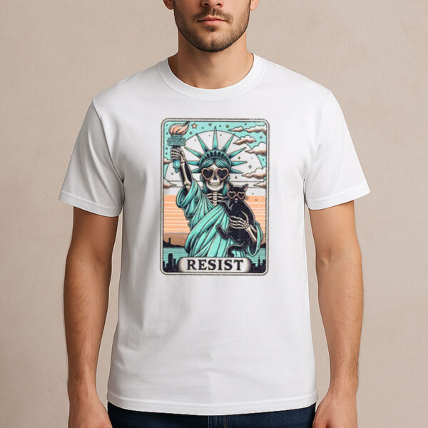 RESIST-Skeleton-Statue-of-Liberty-Cat-Protest-T-Shirts
