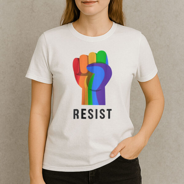 Rainbow-Fist-Resist-T-Shirt-–-LGBTQ+-Pride-&-Equality-Activism-Tee