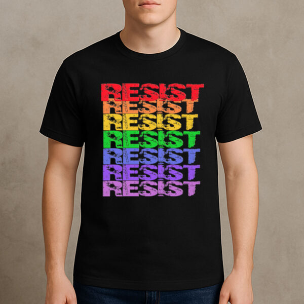 Rainbow-Resist-Fitted-T-Shirt-–-LGBTQ+-Pride-Activist-Tees