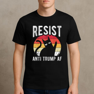 Resist-Anti-Trump-Cat-AF-Retro-Protest-T-shirt-US