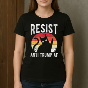 Resist-Anti-Trump-Cat-AF-Retro-Protest-T-shirts