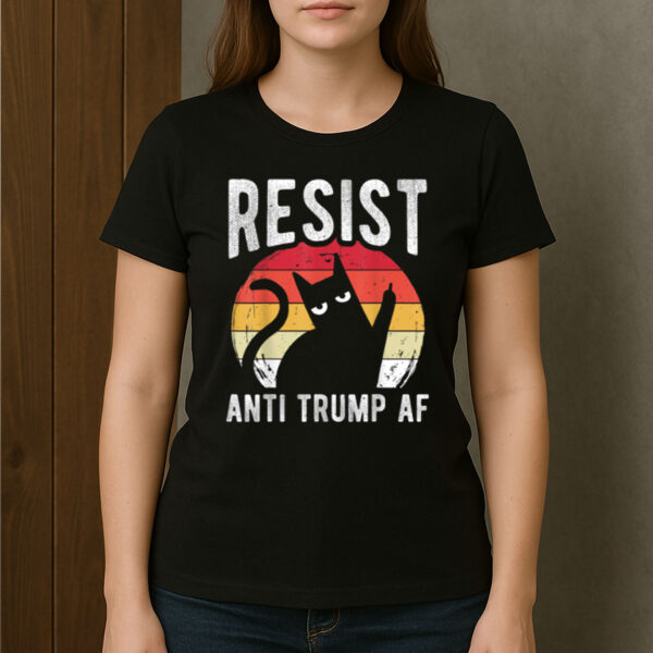 Resist-Anti-Trump-Cat-AF-Retro-Protest-T-shirts