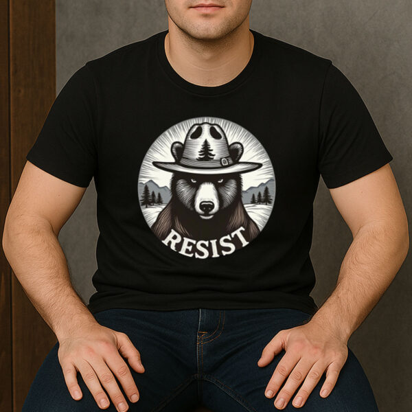 Resist-Bear-Smokey-T-Shirt-–-Wilderness-Protest-Graphic-Tee