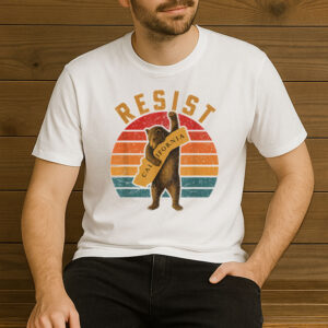 Resist-California-Bear-T-Shirt-–-Retro-Political-Activist-Tee