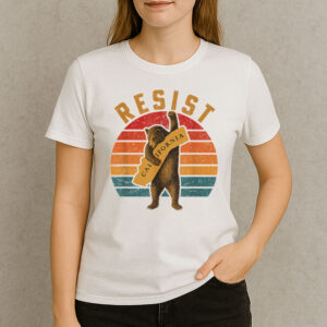Resist-California-Bear-T-Shirt-–-Retro-Political-Activist-Tee-USA