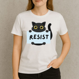 Resist-Cat-T-Shirt-–-Cute-Black-Cat-Activist-Graphic-Tee