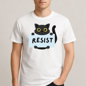 Resist-Cat-T-Shirt-–-Cute-Black-Cat-Activist-Graphic-Tee-US
