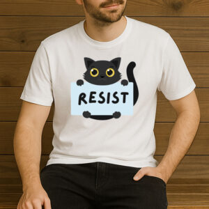 Resist-Cat-T-Shirt-–-Cute-Black-Cat-Activist-Graphic-Tee-USA