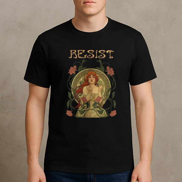 Resist-Feminist-Art-Nouveau-Protest-Activist-T-Shirt-US