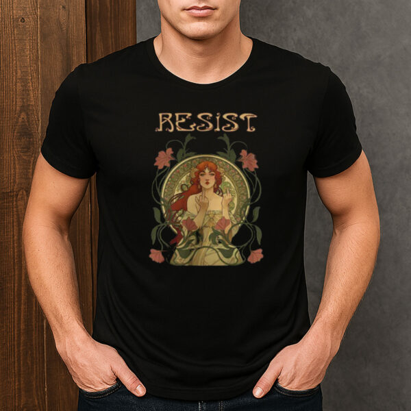 Resist-Feminist-Art-Nouveau-Protest-Activist-T-Shirt-USA