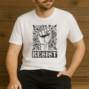 Resist-Feminist-Flower-Power-Political-Protest-T-Shirt