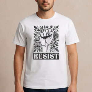 Resist-Feminist-Flower-Power-Political-Protest-T-Shirt-US