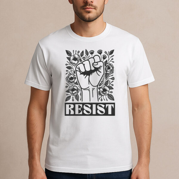 Resist-Feminist-Flower-Power-Political-Protest-T-Shirt-US