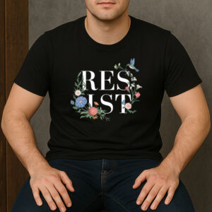 Resist-Floral-Anti-Trump-Political-Protest-Activist-Tee-USA