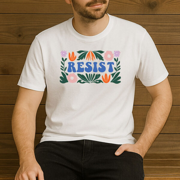 Resist-Floral-Shirt-–-Retro-Activist-Graphic-Tee-for-Change-USA