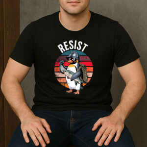 Resist-Penguin-Activism-T-Shirt-–-Funny-Protest-Graphic-Tee