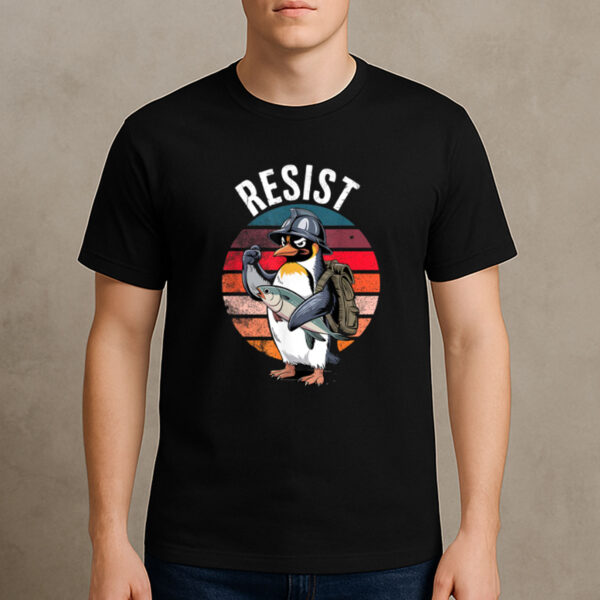 Resist-Penguin-Activism-T-Shirt-–-Funny-Protest-Graphic-Tee-US