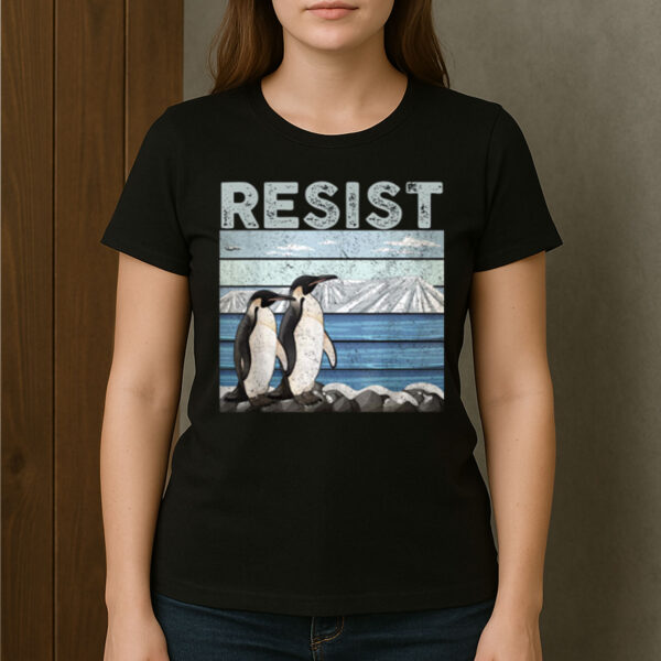Resist-Penguin-Activism-T-Shirt-–-Save-the-Arctic-Graphic-Tee-US