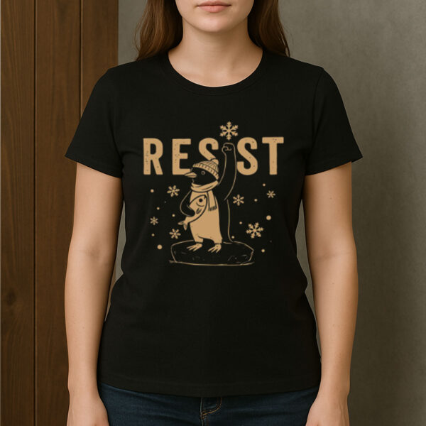 Resist-Penguin-Activism-–-Penguins-Against-Tariffs-Tee-US