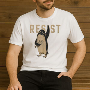 Resist-Penguin-Protest-Funny-Graphic-T-shirt