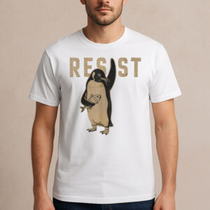 Resist-Penguin-Protest-Funny-Graphic-T-shirt-US
