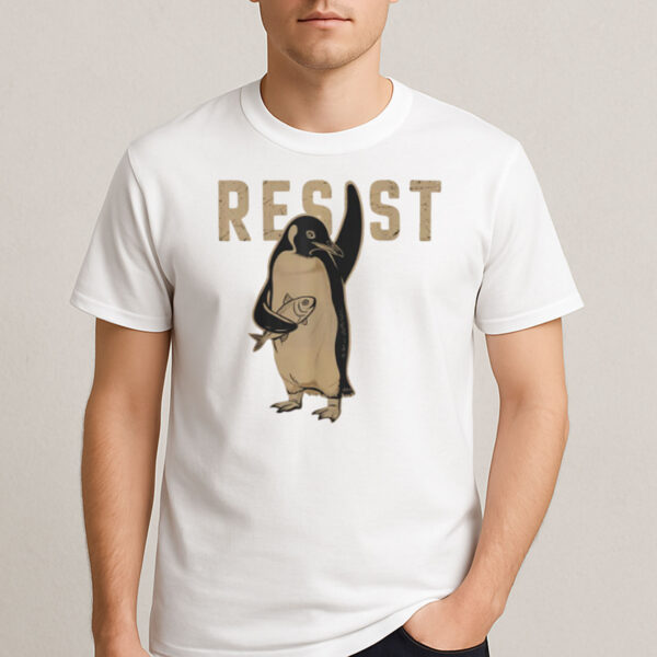 Resist-Penguin-Protest-Funny-Graphic-T-shirts