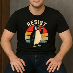 Resist-Penguin-Shirt-–-Retro-Activist-Graphic-Protest-Tee-USA