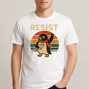 Resist-Penguin-T-Shirt-–-Cute-Retro-Penguin-Activism-Tees