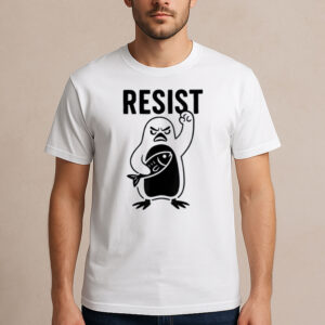 Resist-Penguin-T-Shirt-–-Funny-Activist-Graphic-Tee-US