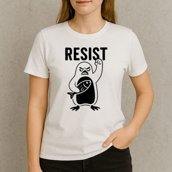 Resist-Penguin-T-Shirt-–-Funny-Activist-Graphic-Tee-USA