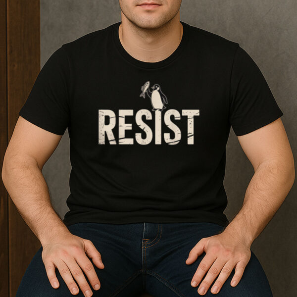 Resist-Penguin-T-Shirt-–-Funny-Protest-Against-Tariffs-Graphic-Tee