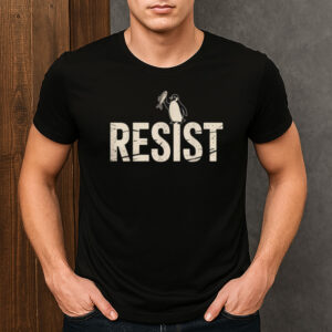 Resist-Penguin-T-Shirt-–-Funny-Protest-Against-Tariffs-Graphic-Tee-USA