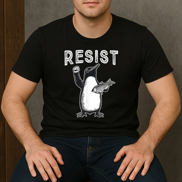 Resist-Penguin-T-Shirt-–-Political-Protest-Animal-Activist-Tee-USA