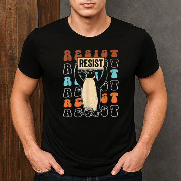 Resist-Penguin-Vintage-–-Funny-Protest-Political-Activist-Tee