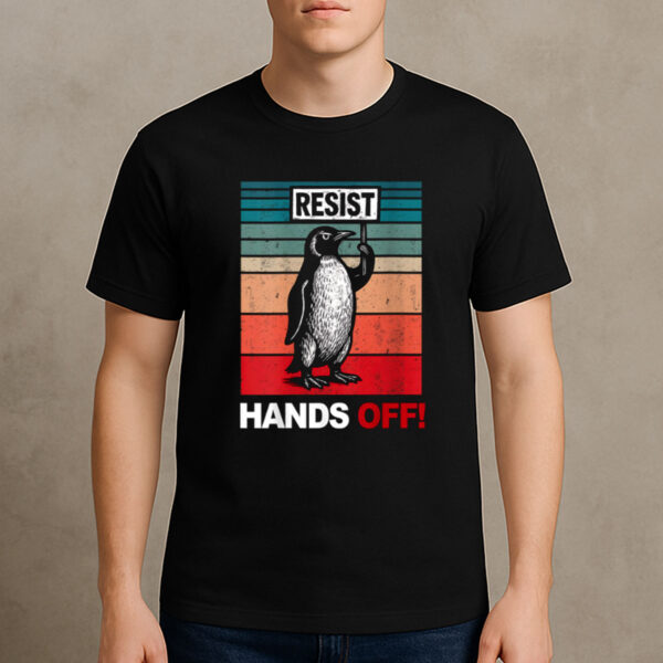 Resist-Penguin-–-Hands-Off-Retro-Activism-Graphic-Tees