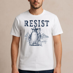 Resist-Penguins-T-Shirt-–-Vintage-Activist-Wildlife-Graphic-Tee-US