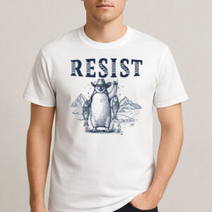 Resist-Penguins-T-Shirt-–-Vintage-Activist-Wildlife-Graphic-Tees