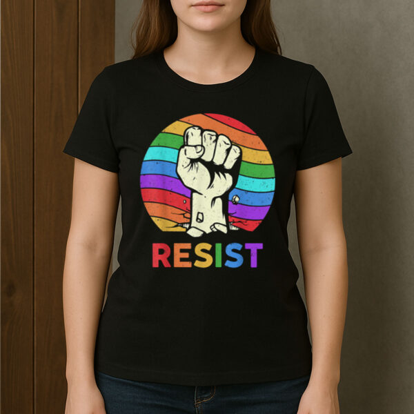 Resist-Rainbow-LGBT-Pride-T-Shirt-–-Equality-Activist-Graphic-Tees