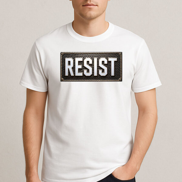 Resist-Rectangular-Plaque-T-Shirt-–-Bold-Political-Statement-Tees